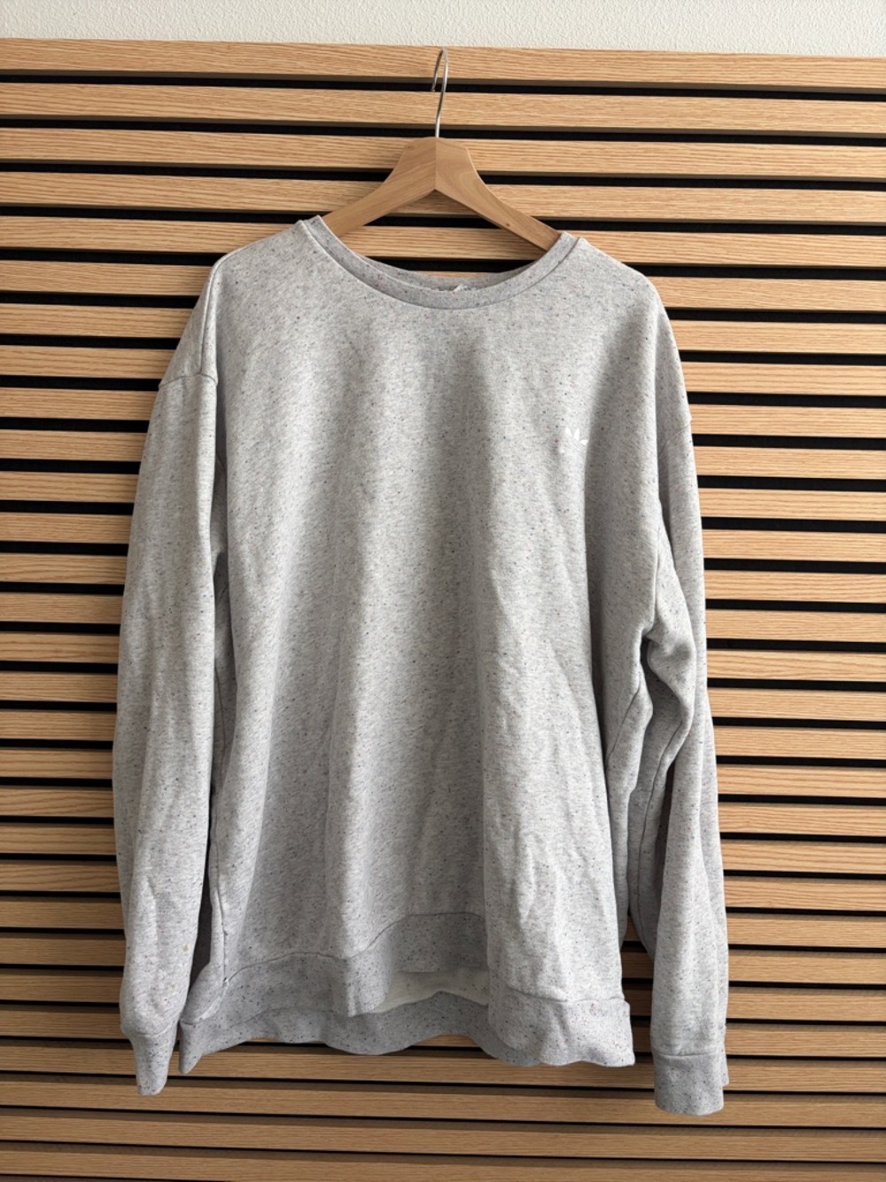 adidas Light Gray Speckled Crew Sweatshirt